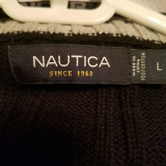 Nautica mens L black sweater - Picture 4 of 4